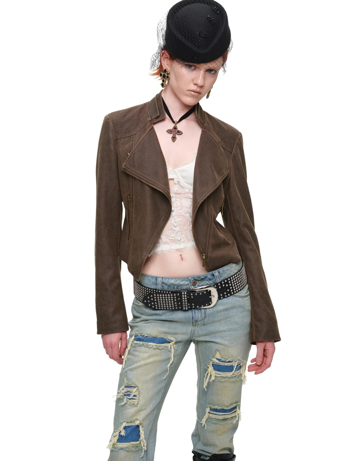 Distressed Slim Straight Jeans
