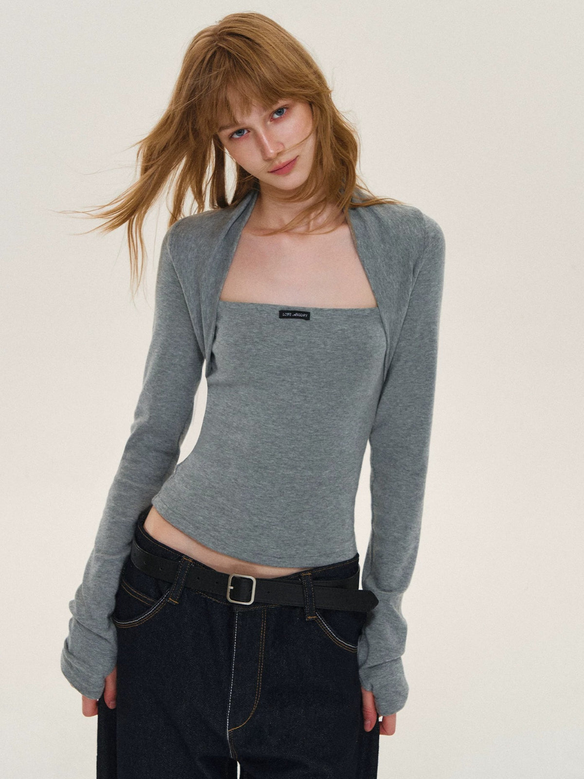 Layered Bolero Long Sleeve Top