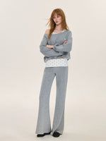 Polka Dot Layered Sweatshirt Set