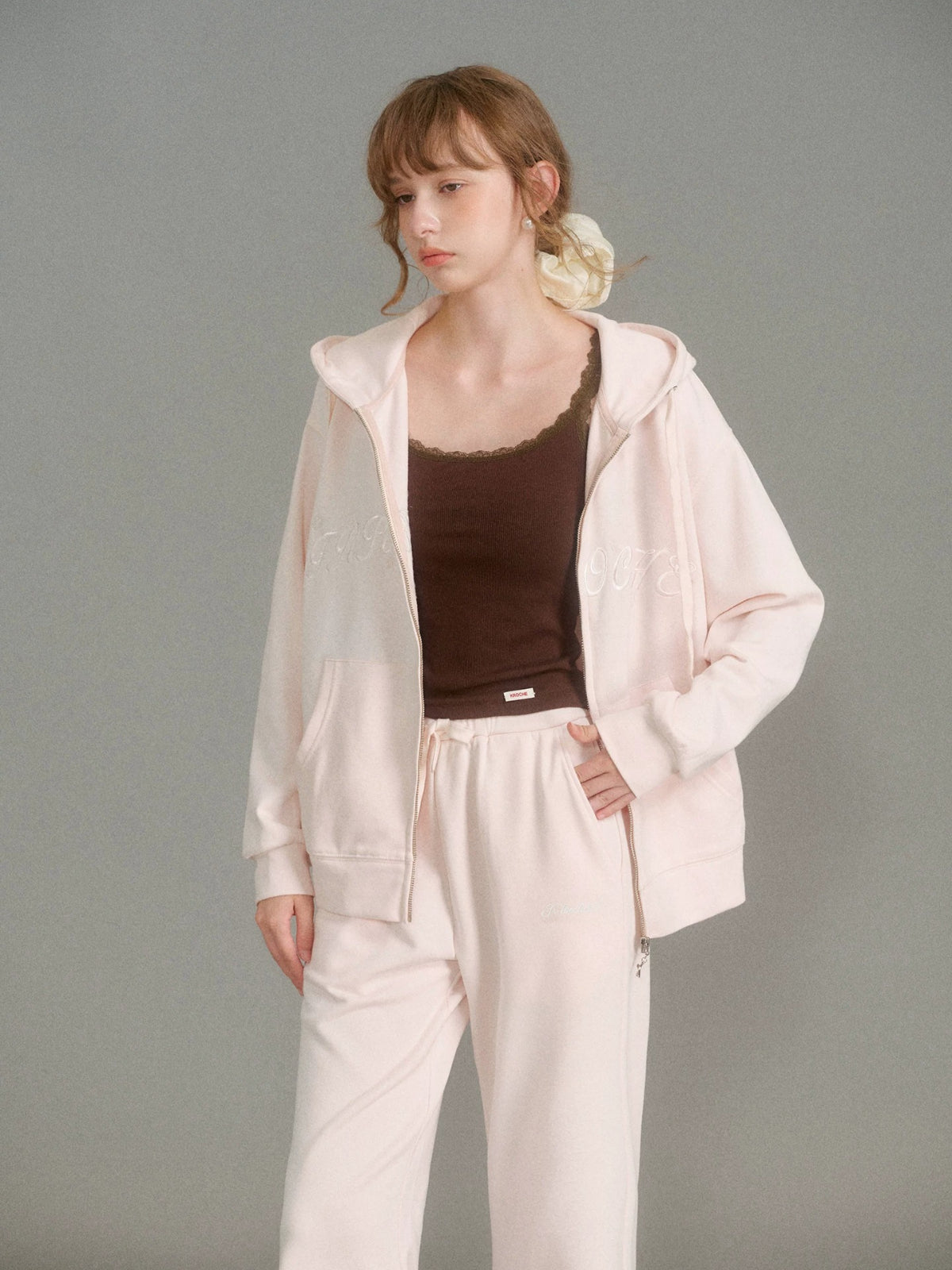 Embroidered Hoodie Set