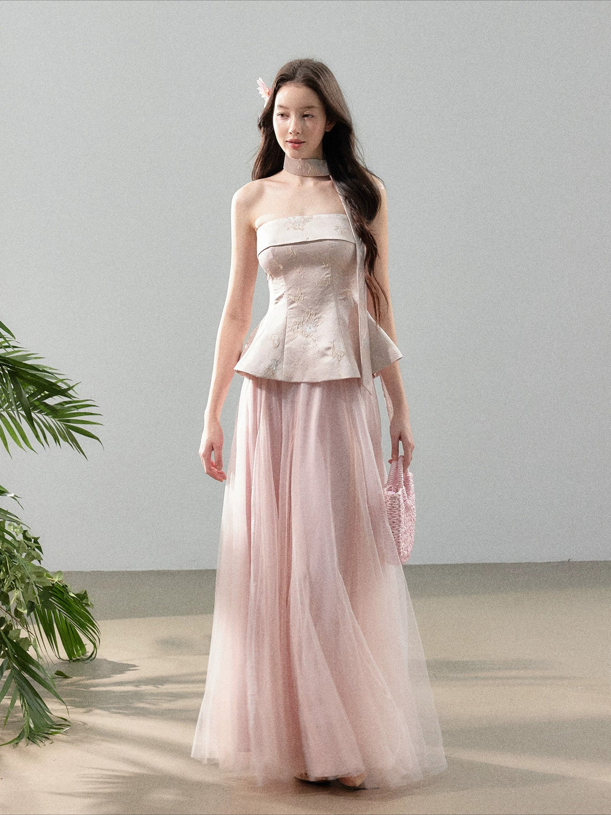 Jacquard Tulle Two Piece Set
