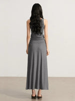 Gray & Beige Modal Tank & Skirt Set
