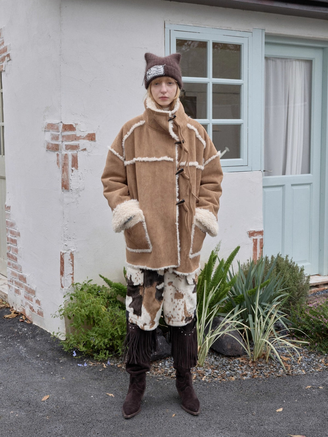 Reversible Shearling Toggle Jacket