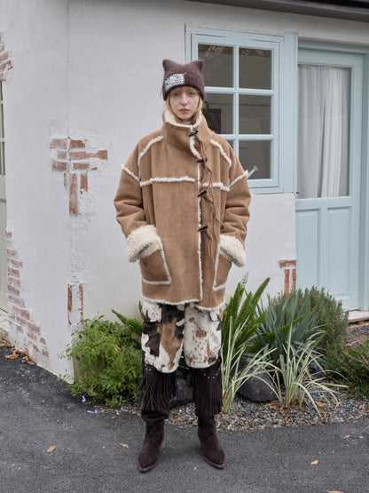 Reversible Shearling Toggle Jacket