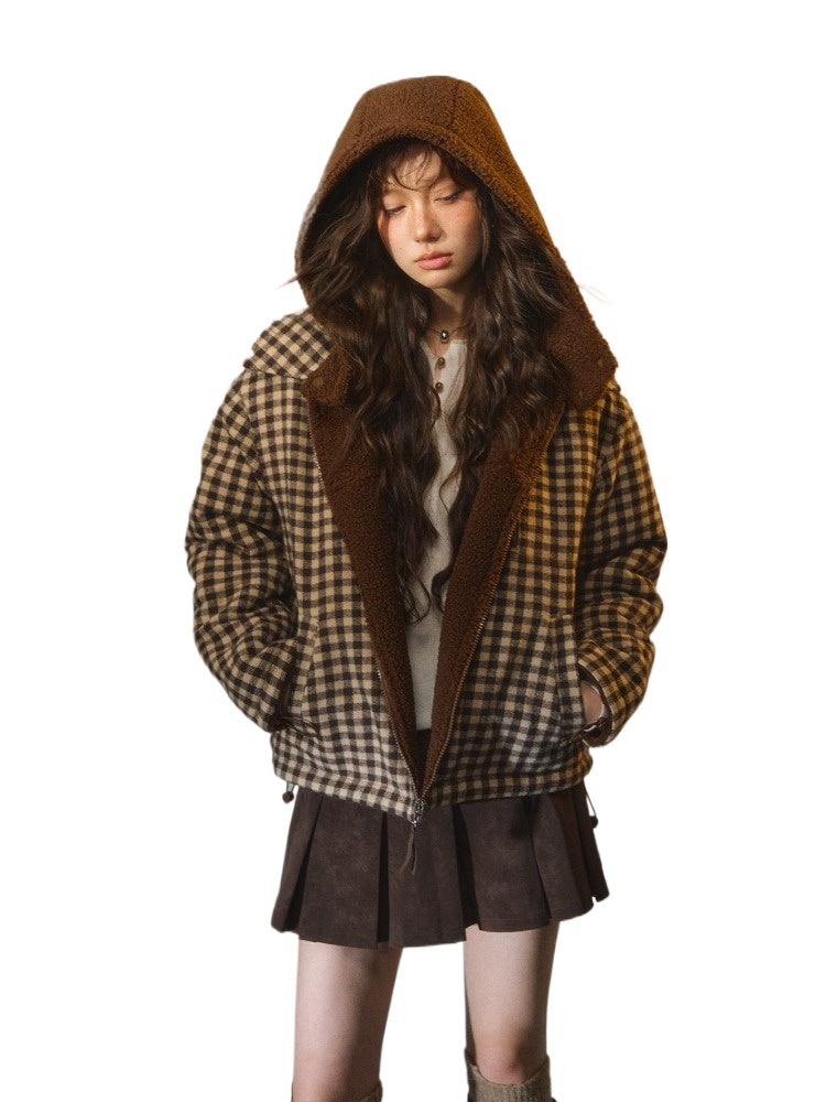 Reversible Plaid Sherpa Jacket