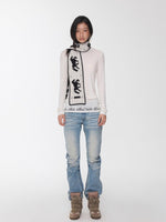 Fair Isle Pony Jacquard Knit Scarf