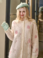 Rose Print Knit Cardigan