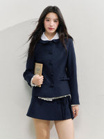 Navy Blue College-style Suit