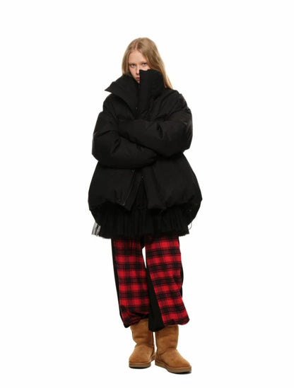 Stand Collar Loose Silhouette Down Jacket
