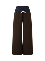 Polka Dot Contrast Waist Sweatpants