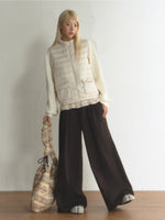 Vintage Belted Pleated Wide-Leg Pants