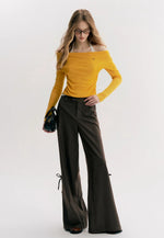 Off Shoulder Knit 2-in-1 Top