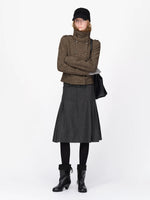 British Vintage Wool Fur Collar Coat