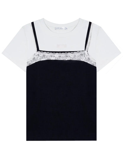 Lace Contrast Tee
