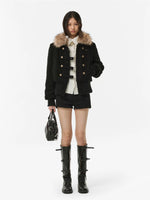 Detachable Faux Fur Bouclé Jacket