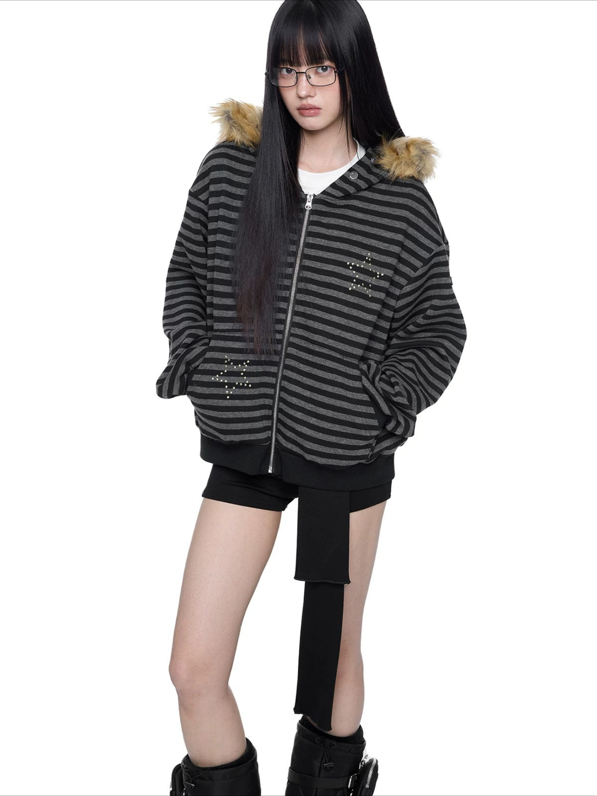 Devil Ear Stripe Hoodie
