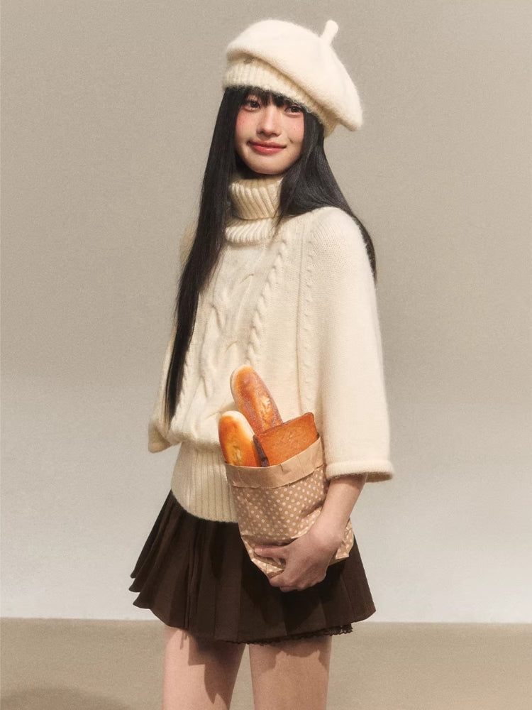 High-Neck Jacquard Knit Top