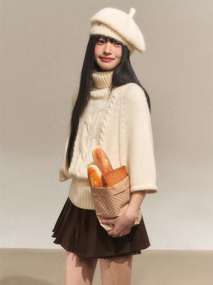 High-Neck Jacquard Knit Top