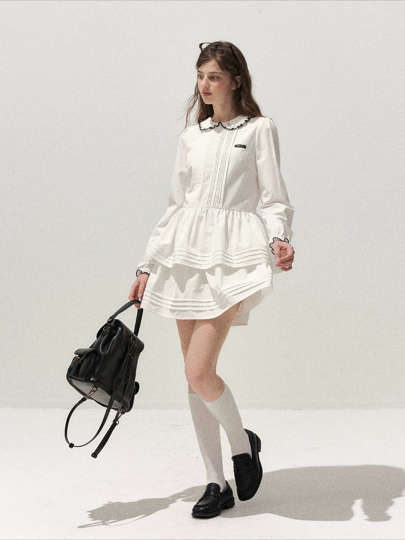 Embroidered Babydoll Dress