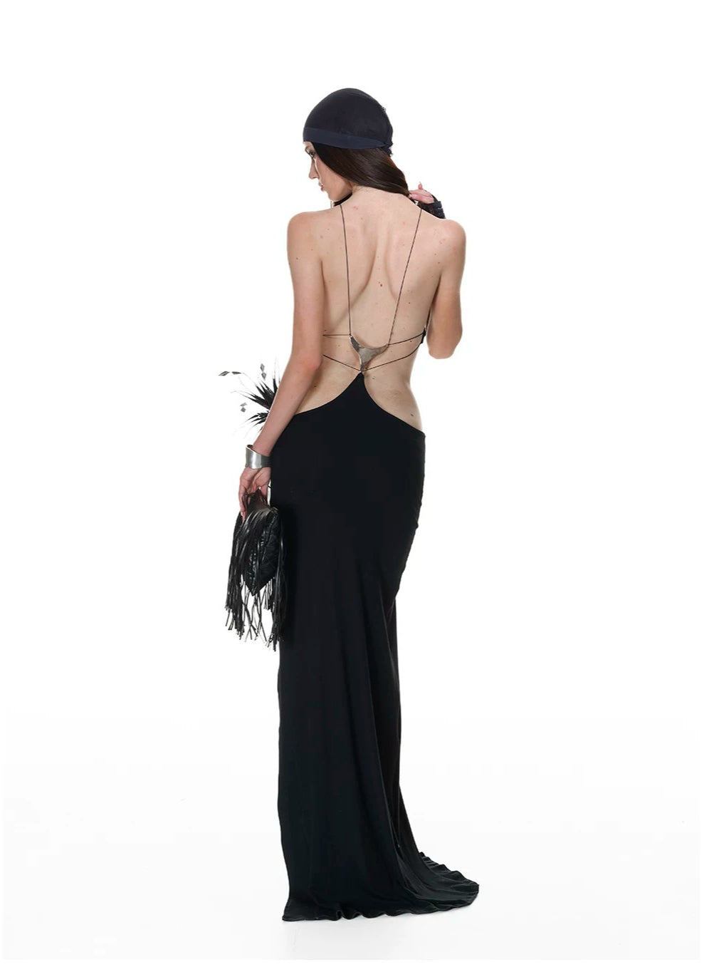 Cross-Back Halter Maxi Dress