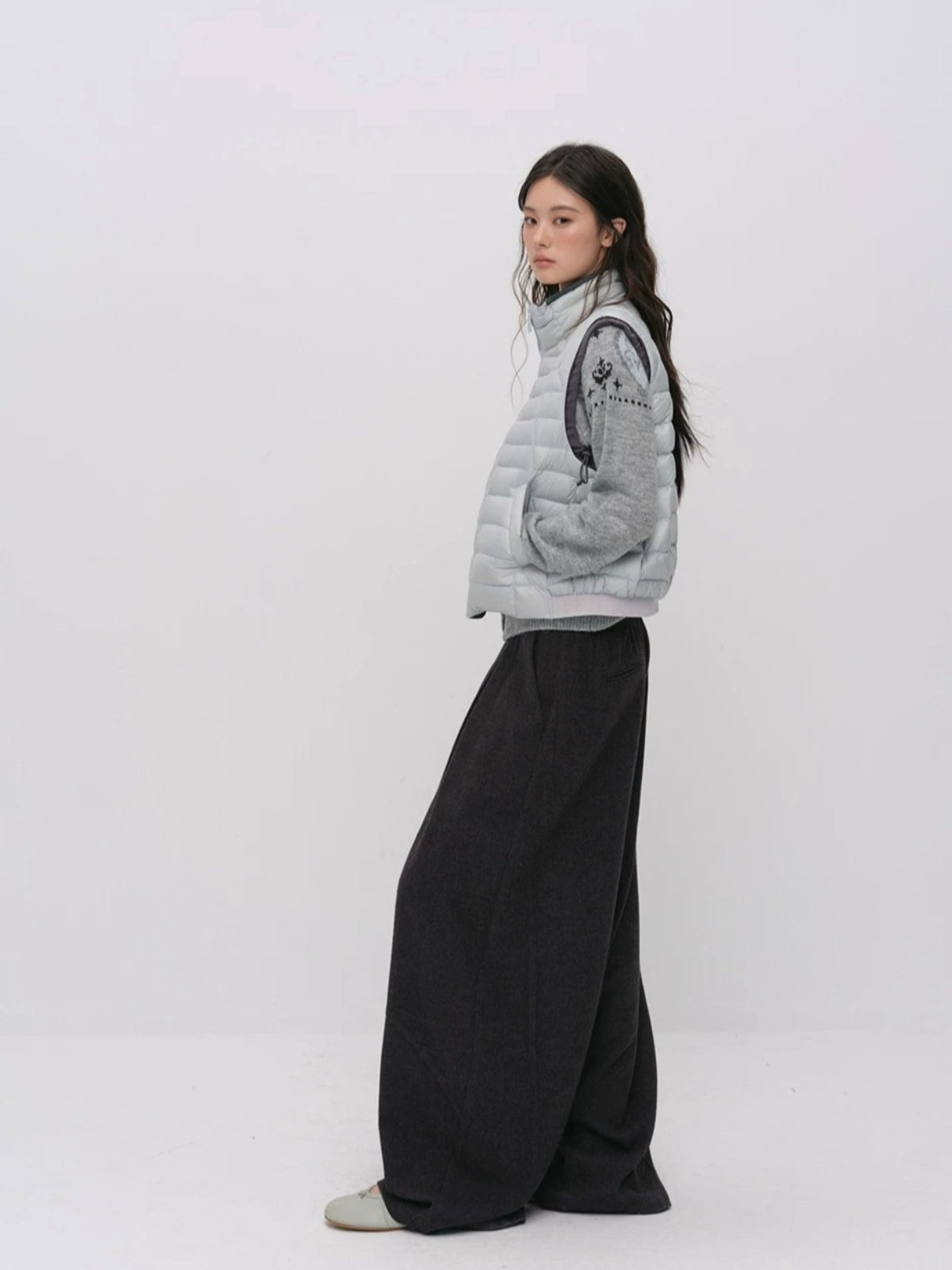 Contrast Quilted Down Vest