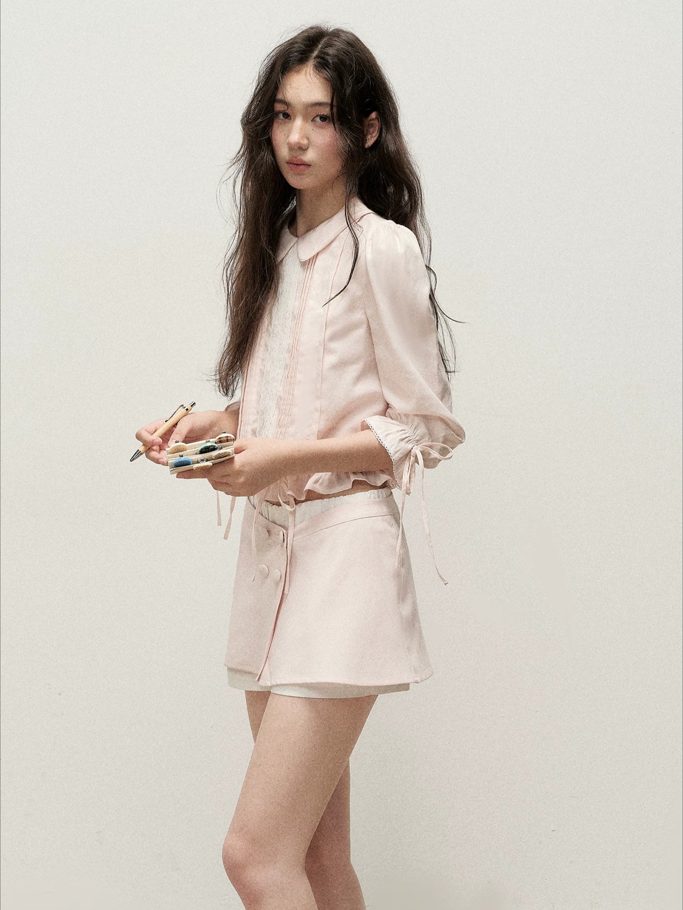 Pink Lace Shirt Skort Set