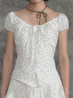 Star Print Crop Blouse