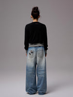 Solid Balloon Hem Wool Cardigan