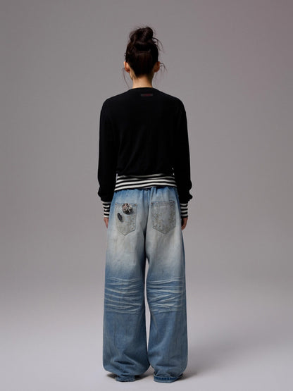 Solid Balloon Hem Wool Cardigan