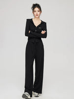 Pleated Knit Cropped Top & Pants Set