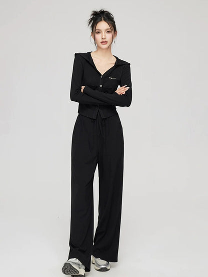 Pleated Knit Cropped Top &amp; Pants Set