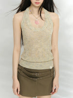 Sequin Knit Halter Top