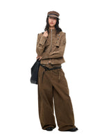 Vintage Suede Stand Collar Jacket
