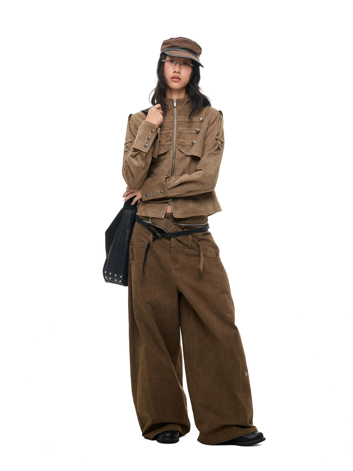 Vintage Suede Stand Collar Jacket