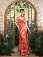 Floral Halter Fish Tail Dress