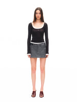 Color-block Two-piece Integrated Strap Layered T-shirt Top