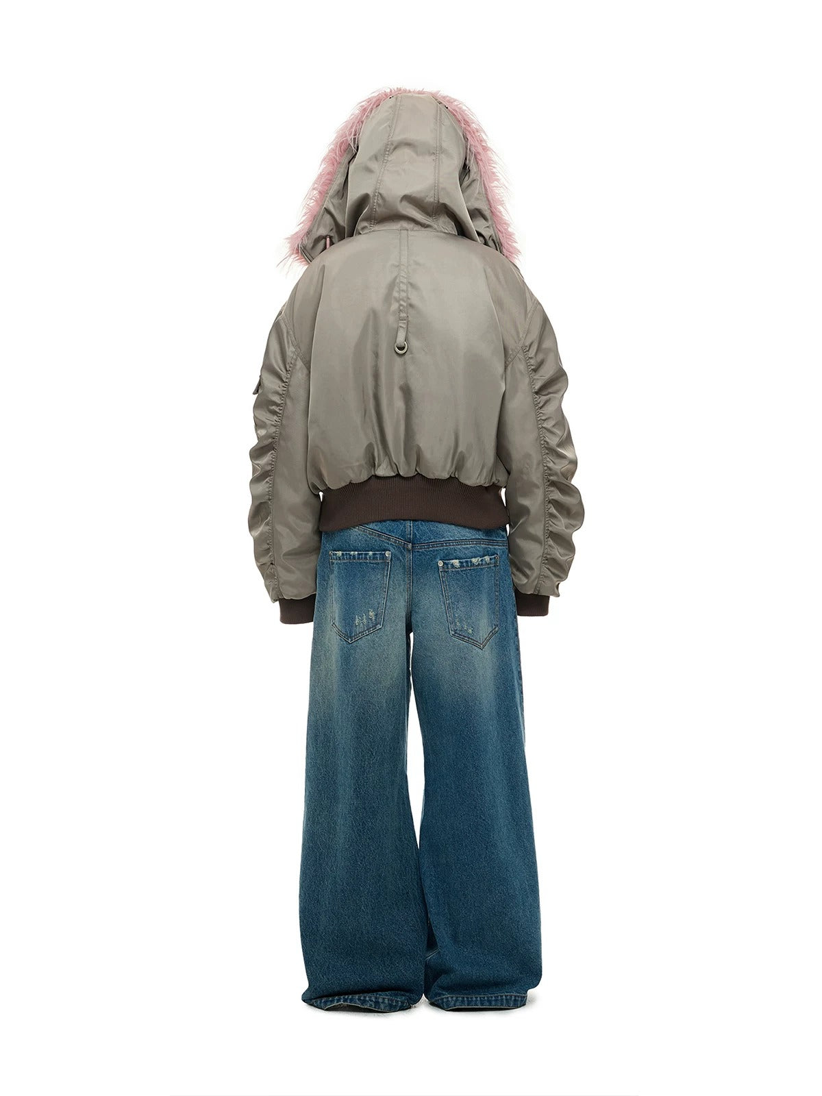 Vintage Hooded Fur Trim Down Jacket