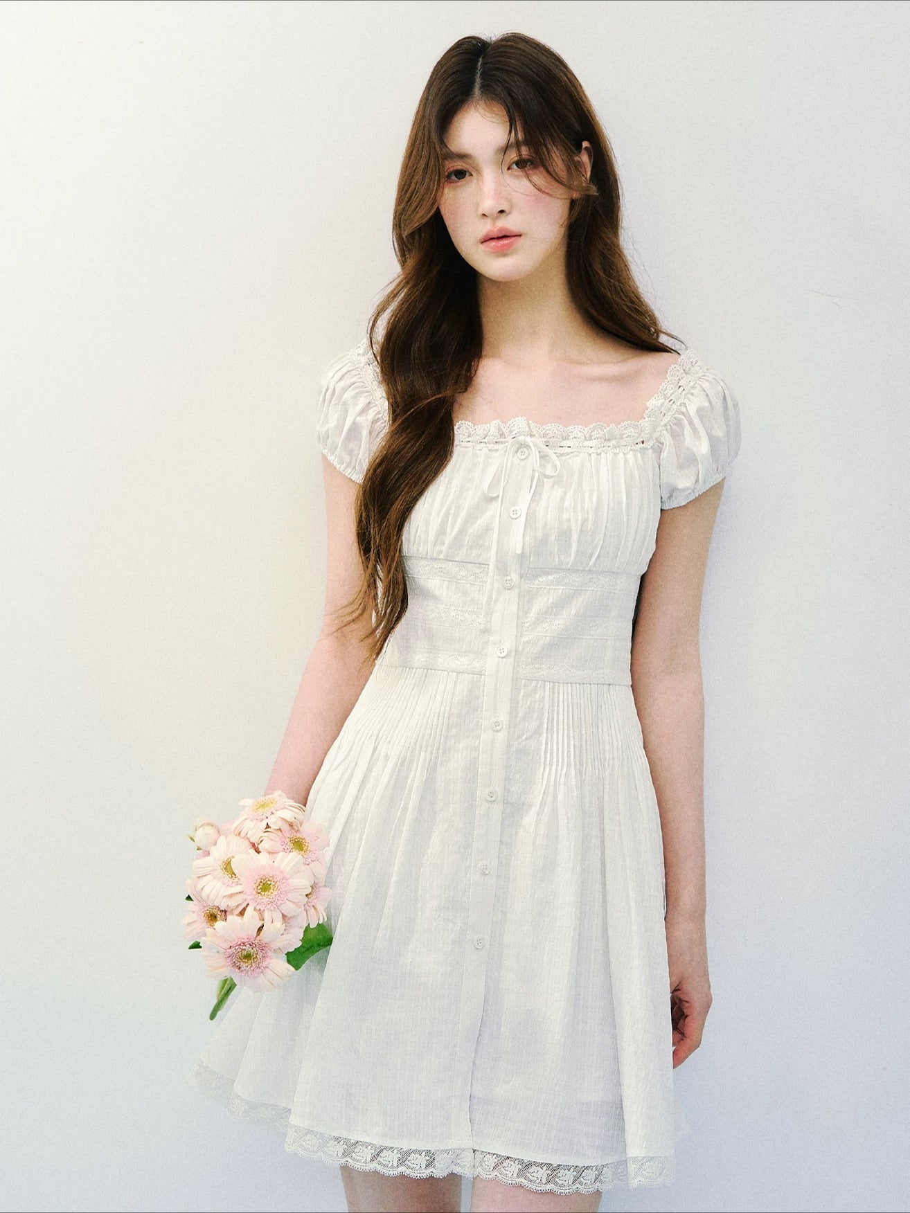 Square Neck Lace Dress