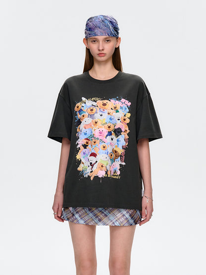 Doll Collection Illustration Cotton T-Shirt