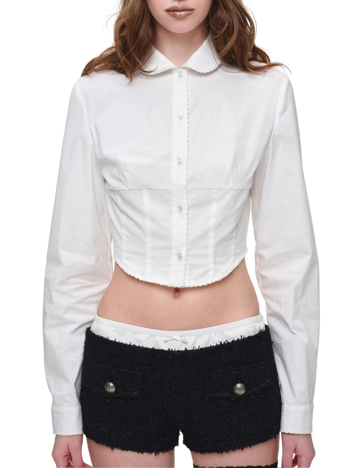 Tweed Cropped Jacket &amp; Shorts Set