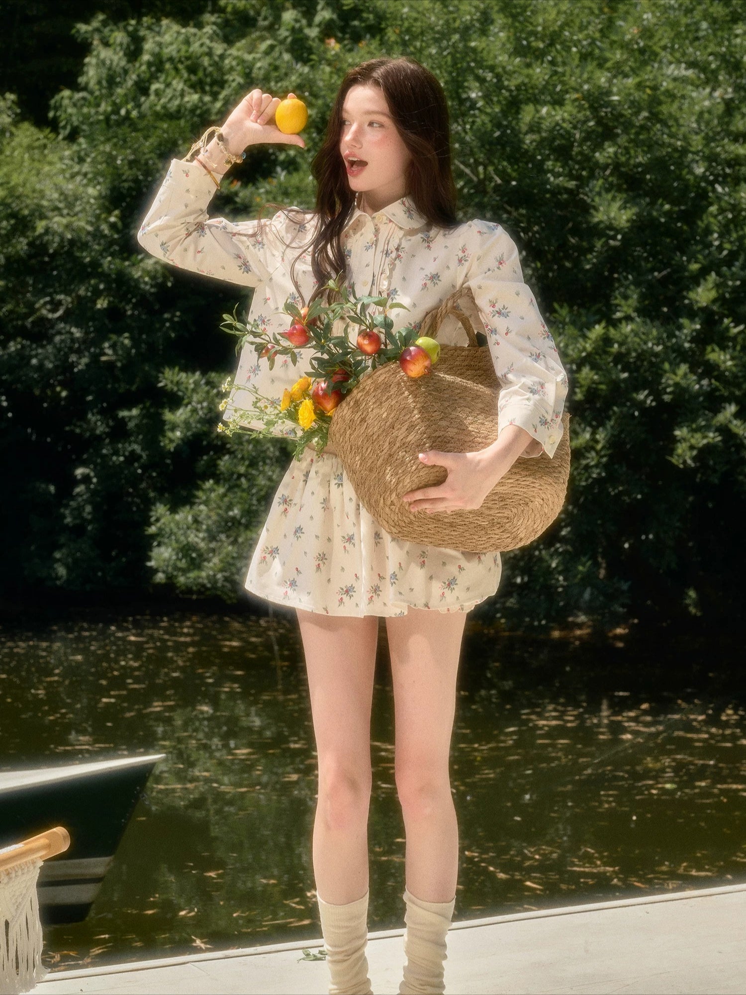 Mediterranean Floral Skort Set