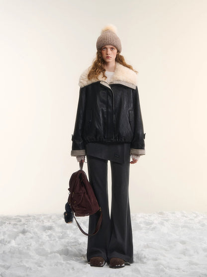 Mock Two-Piece Knit Flare Pants