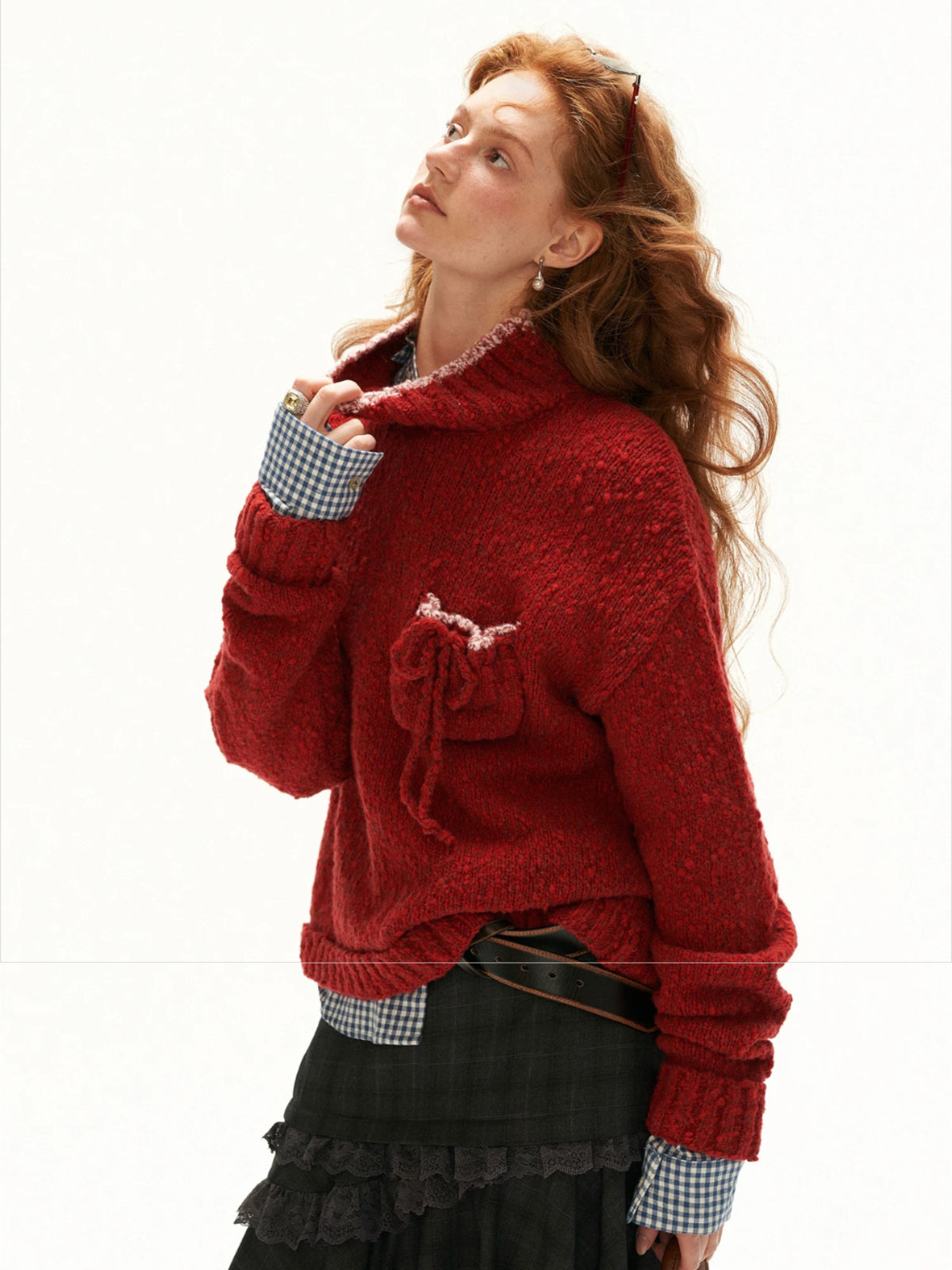 Relaxed Wool Blend Pocket Sweater