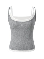 Fake Two-Piece Color-Block Splicing Vest