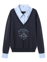 Yellow & Navy Collegiate Butterfly Sweatshirt & Skirt Set