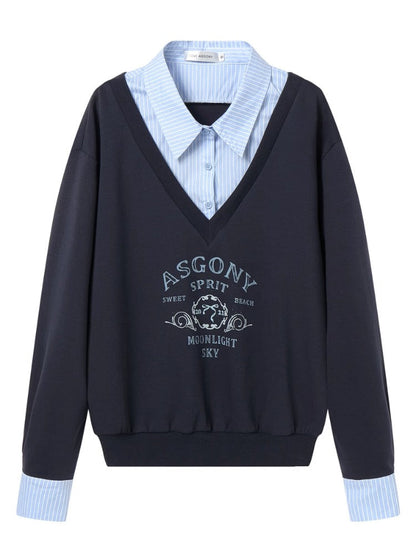 Yellow &amp; Navy Collegiate Butterfly Sweatshirt &amp; Skirt Set