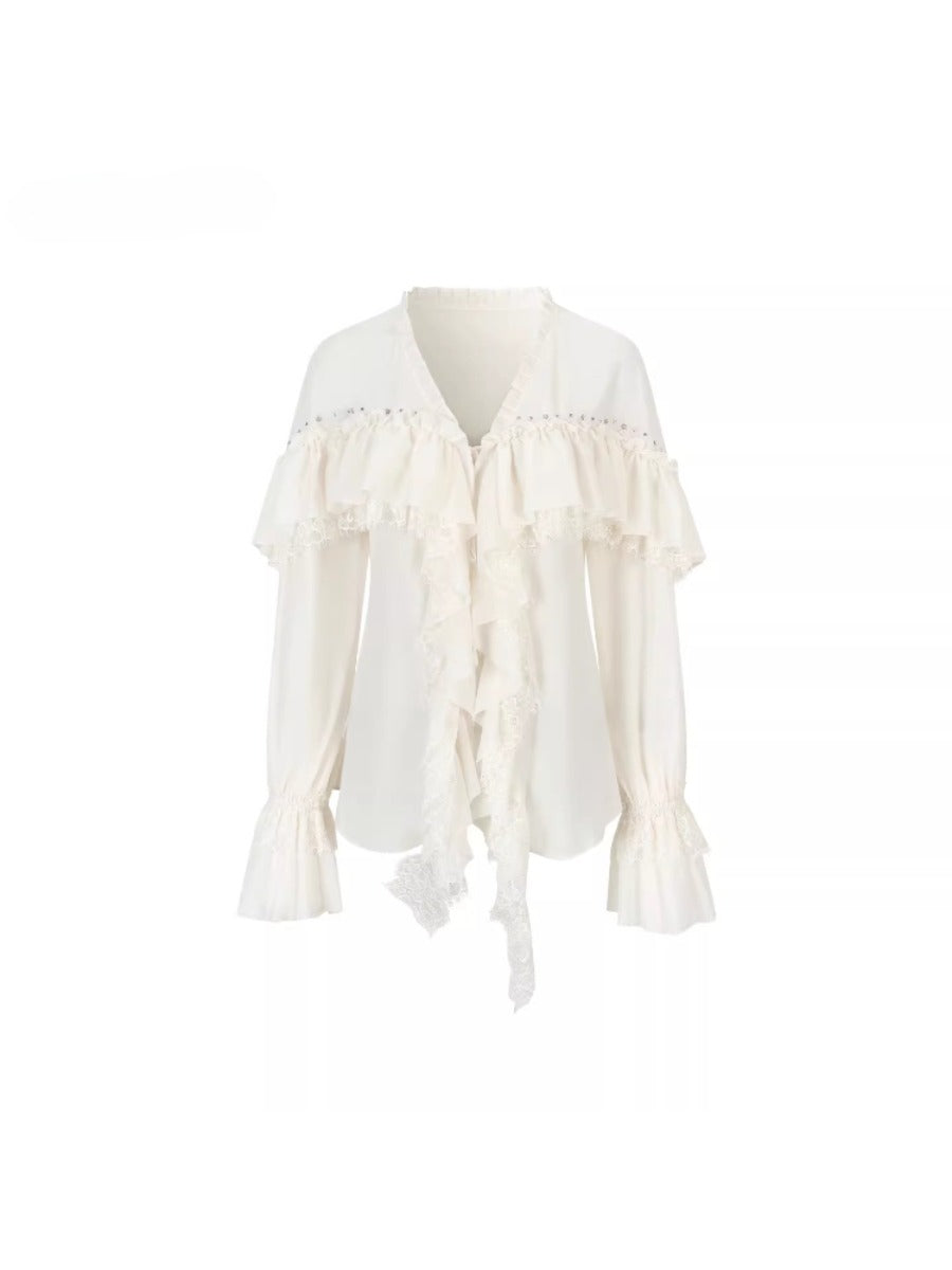 Ruffle Sheer Blouse