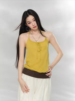 Contrast Halter Knit Top
