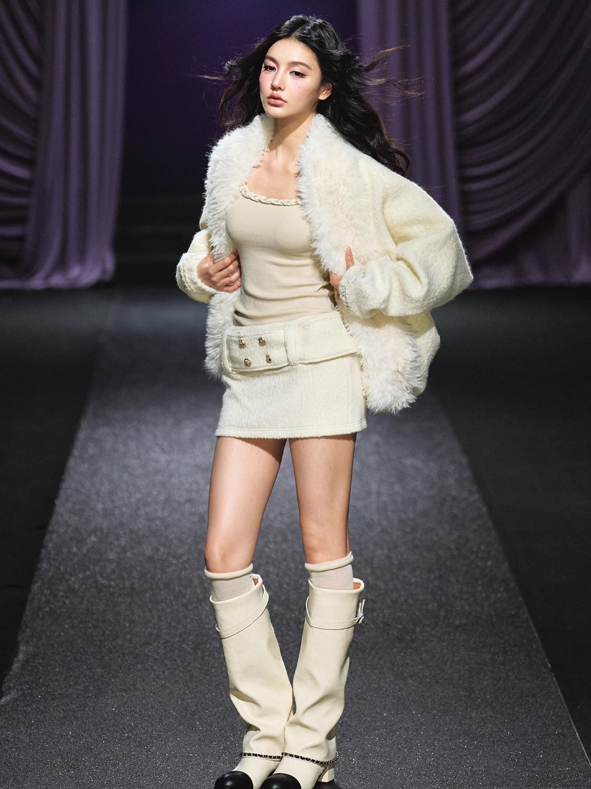 Faux-Fur Collar Padded Jacket