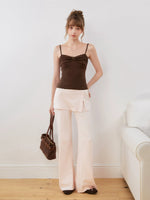 Silk Wool Wrap V-Neck Knit Top